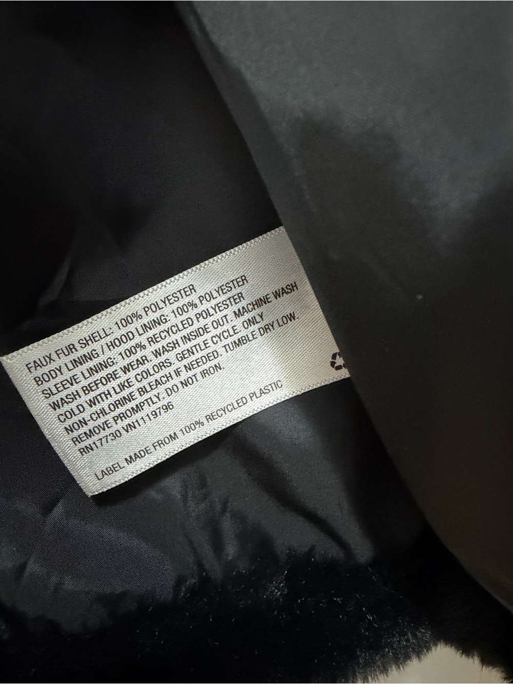 Cat & Jack Black Faux-Fur Hooded Jacket - Picture 3 of 4